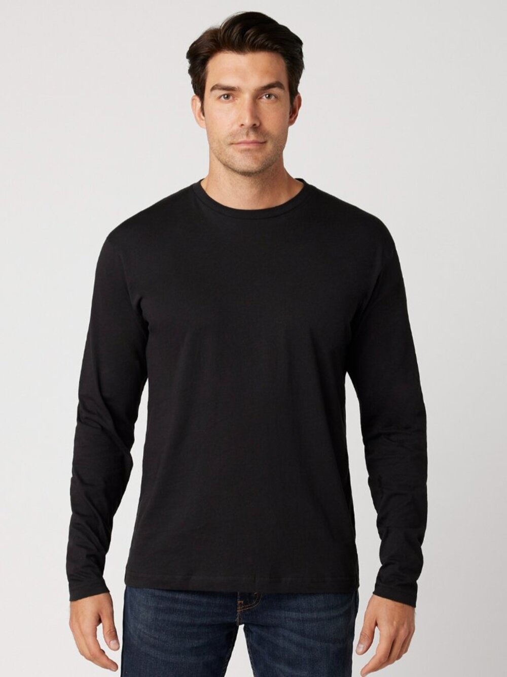 NWT H&M Men's Classic Black Cotton Longsleeve T-Shirt Slim Fit Size XXL